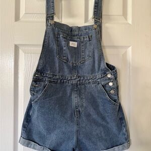 Denim Overalls with Button Detail
